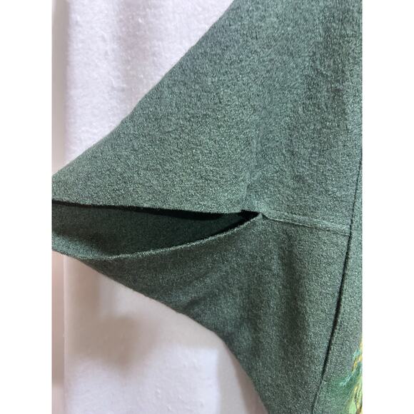 Artsy Bohemian Cape Poncho O/S Fox Embroidery Wool Alpaca Blend Cottage Country - Picture 6 of 11